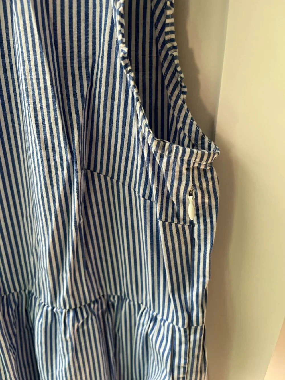 J.Crew Blue & White Striped Ruffle Dress – Size 8